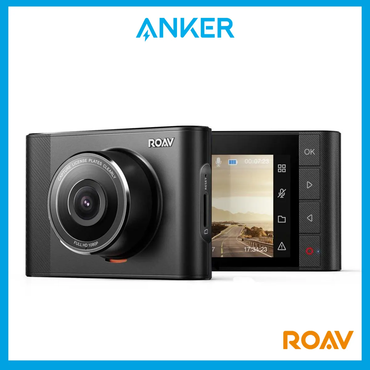 Anker Roav Dashcam A0 with 1080p HD, Superior Night Vision, Built-in Wi-Fi,