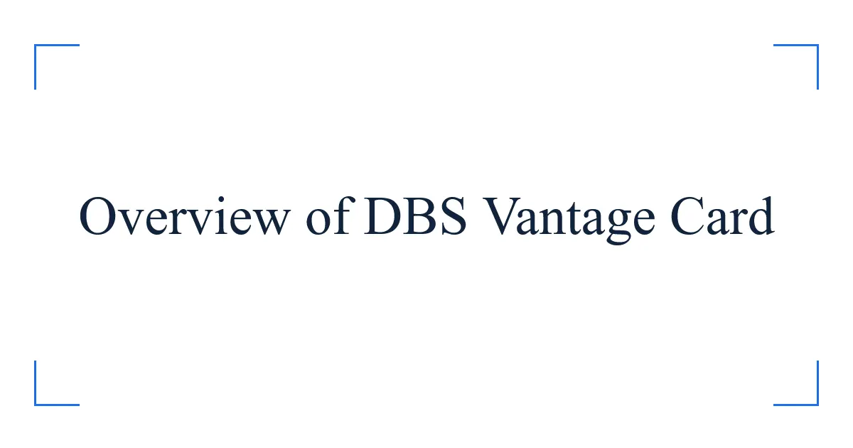 Overview of DBS Vantage Card