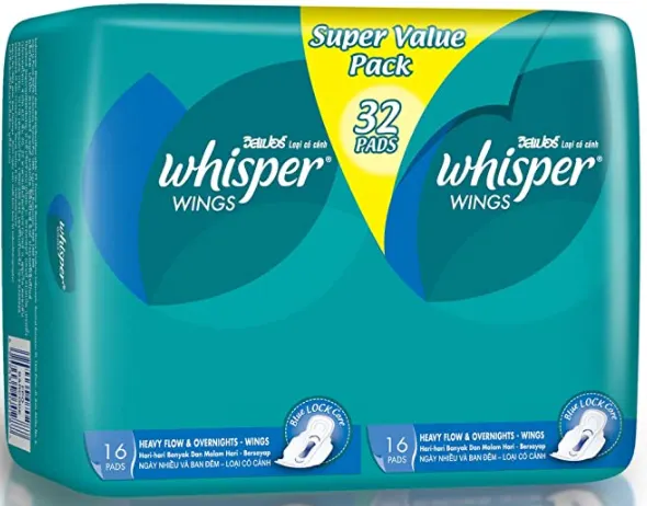 Whisper Wings is top 10 Best Overnight Sanitary Pads For Heavy Flow, sanitary pad near me, watsons sanitary pad, whisper sanitary pad, sanitary pad for sensitive skin, sanitary pad ntuc, best sanitary pads,